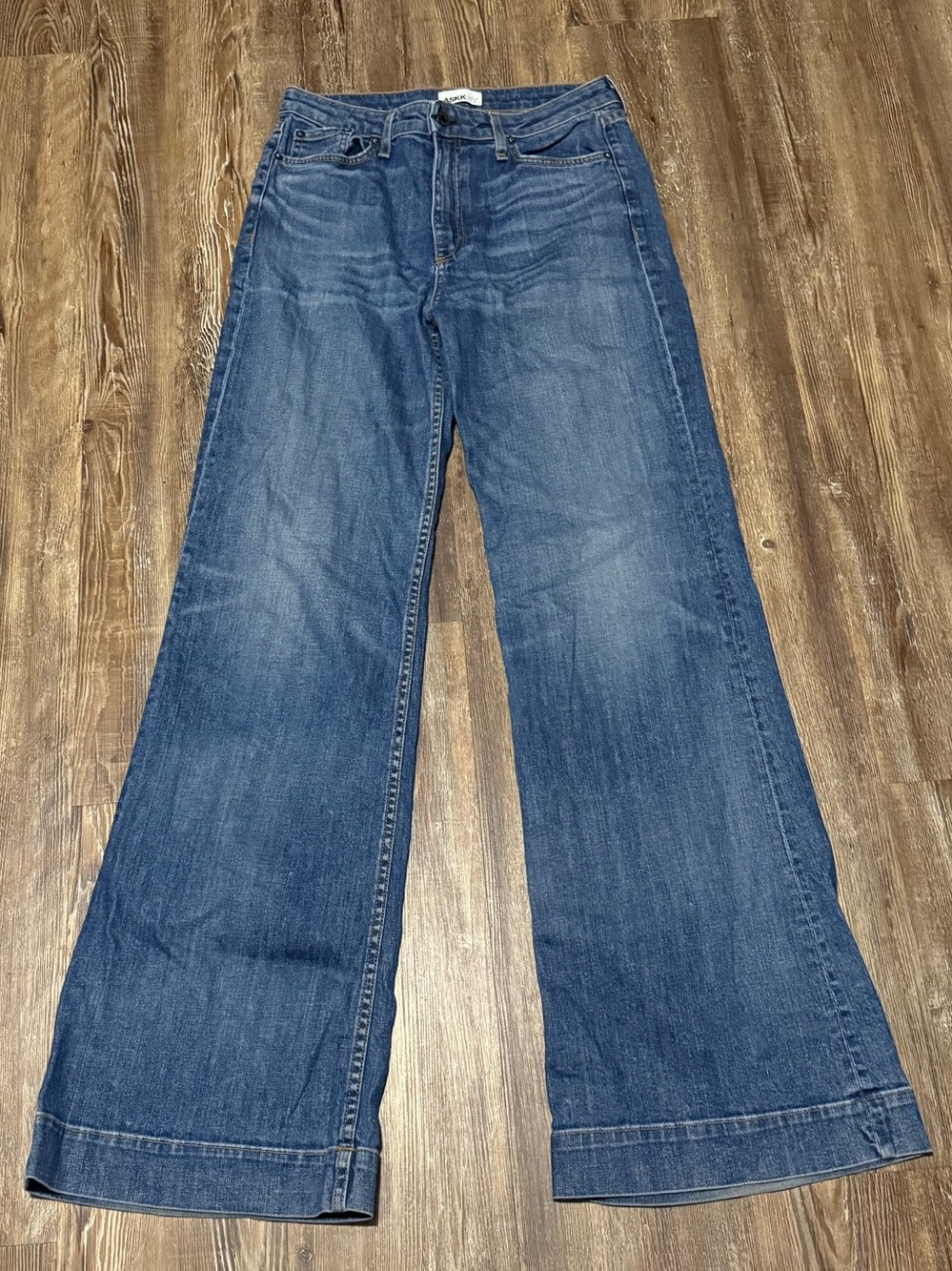 ASKK NY Juniper Wide Leg Jeans Women's 28 High Rise in Auburn Wash Denim